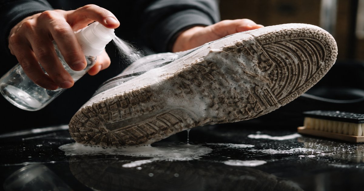 kmart sneaker cleaner in use